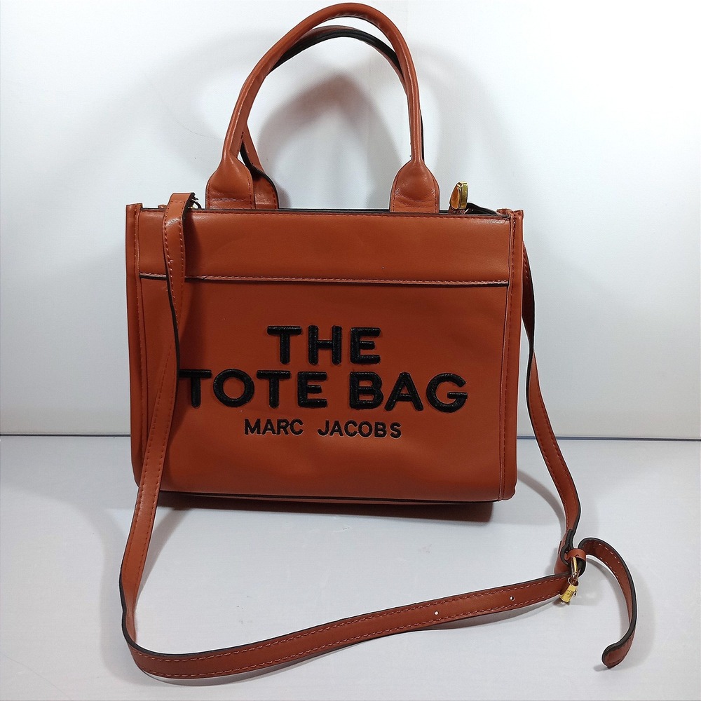 Marc Jacobs The Tote Bag Small Cognac Brown Leather Good Crossbody Handbag